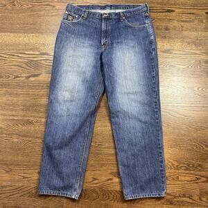 Cinch Jeans Mens 38x32 Blue Medium Wash Straight Denim Western Cowboy MB90633002